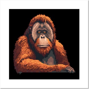 Pixel Orangutan Posters and Art